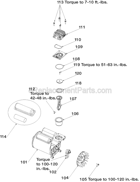 Page B Diagram and Parts List for CFFR350C Type 1 Porter Cable Compressor